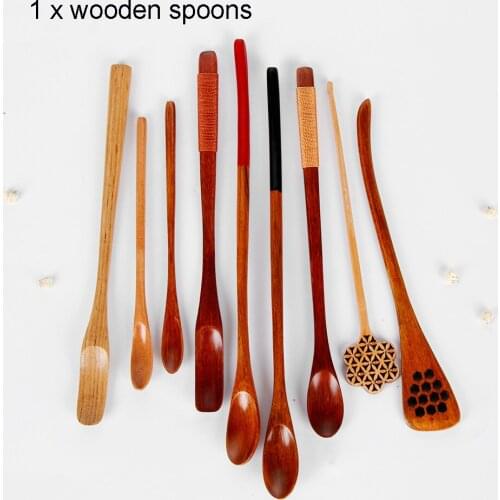 Wood Cooking Utensil Tea Leaf Matcha Sticks Teaware Spice Gadget Spoon Teaware Black Bamboo Kitchen Tool 180*10*10mm
