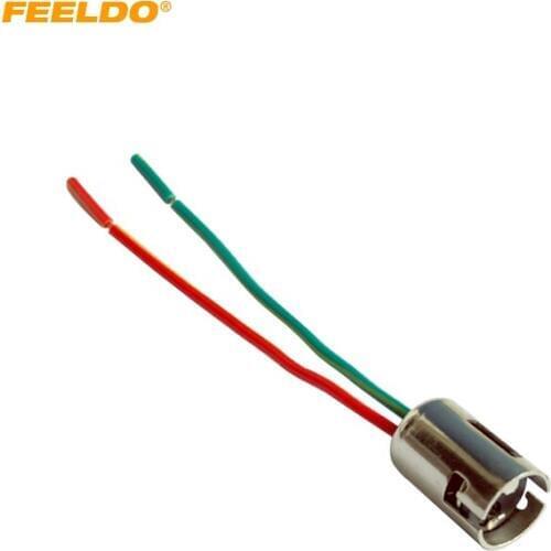 FEELDO 2Pcs Car BAY15D LED Bulb Replacement Socket Holder Adapter Plug With Extension Wire Harness #FD958