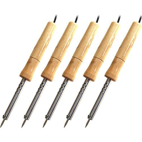 220V Wood Handle Mini Soldering Iron Rework Station Electric Solder Iron Support Dropshipping