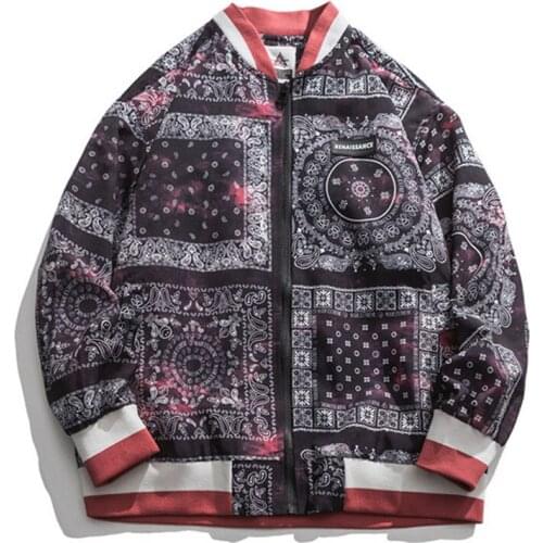Mens Floral Hip Hop Baseball Jacket And Coats Oversized Varsity Letterman Outerwear Flower Printed Tops Clothing