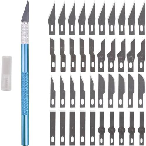 Metal Scalpel Knife Tools Blades Carving Kit Non-Slip Blades Mobile Phone PCB DIY Repair Hand Tools 8 Types of Cutter Heads