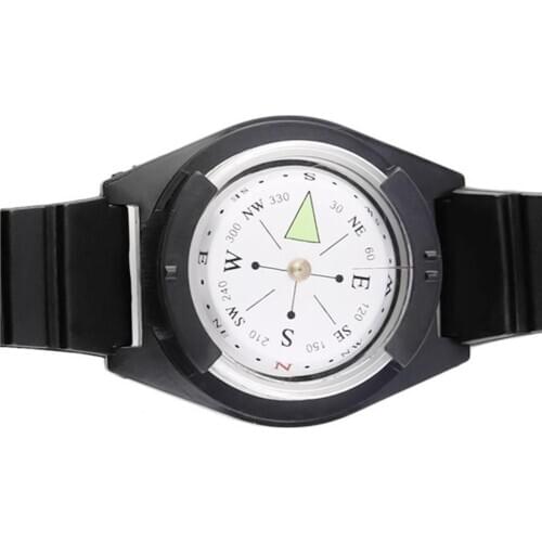 Mini Outdoor Wristband Compass Portable Detachable Watch Band Slip Hiking Travel Wrist for Travel Emergency Survival Tool