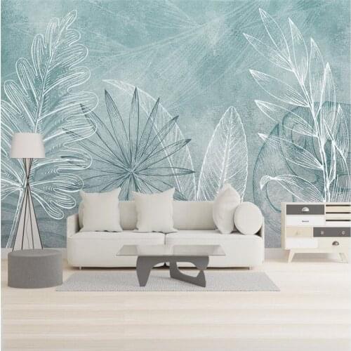 Beibehang Custom Wallpaper Tropical leaves Murals for Living Room Home Decor Background Mural Papel De Parede 3D Wall painting