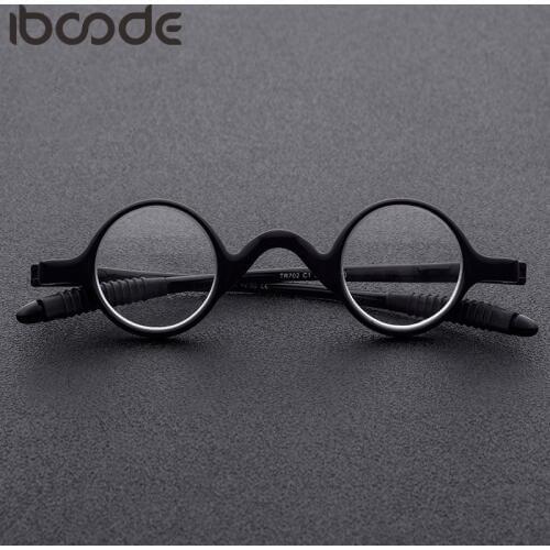 Iboode Soft Simple Round Men Women Reading Glasses Ultralight Foldable Spectacles Presbyopia Glasses For Male Female Unisex TR90