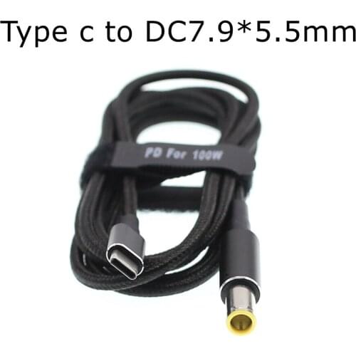 Type C USB C to 7.9*5.5mm Plug Converter Dc Power PD Adapter Charging Cable for Lenovo Thinkpad X60 T60 T61 X200 X201 X220 X230