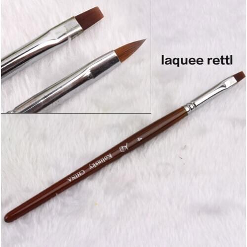 Professional 2PCS/SET UV Gel Brush + Kolinsky Acrylic Powder Liquid Brushes Nail Art Painting Draw Pen Free Shipping