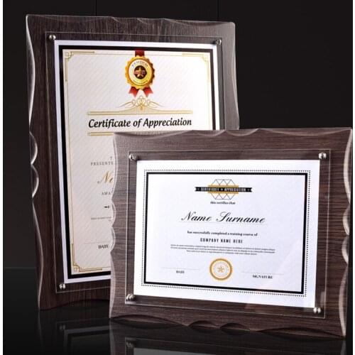 Honor Certificate Picture Frame Business License Certificate Elegant Luxury Photo Frame Personalized Marco Fotos Home Decor DG50