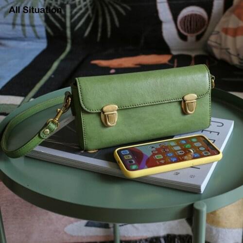 Luxury Mini Messenger Bag Ladies Genuine Cow Leather High Quality Women Vintage Phone Bags Small Shoulder Crossbody HandBag