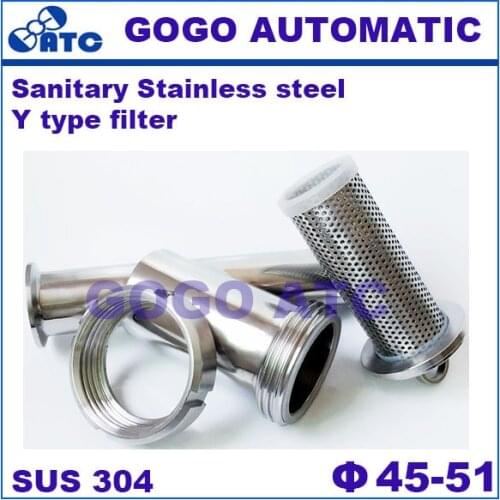 Sanitary Stainless steel 304 O.D 45-51 mm Y type filter Oblique plug-in pipe Sanitary filter Angle filter