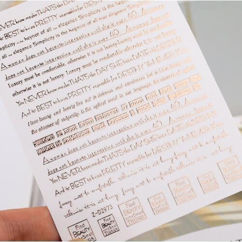 HANYI series HANYI-225 CC-409 BLACK WHITE LETTER DESIGNS COOL 3d nail art stickers decal template diy nail tool decorations