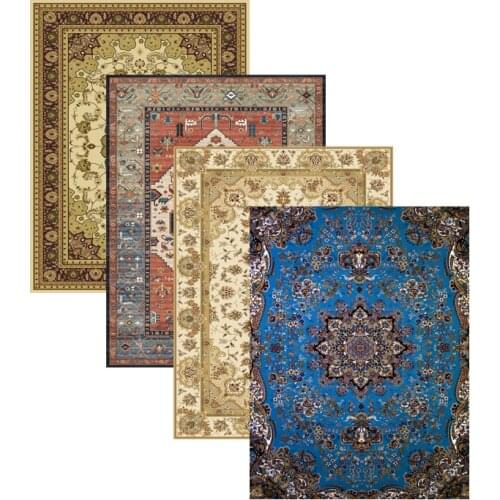 Nordic Classical Persian Blue Living Room Household Carpet Bedroom Bedside 100x160cm Luxury Non-Slip Rug
