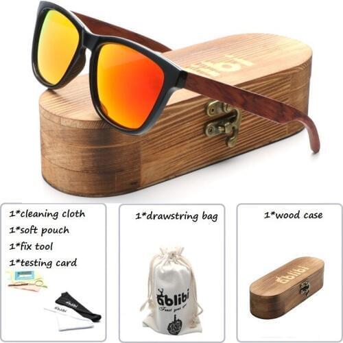 Wood sunglasses Black Walnut Sun glasses Men Women Polarized oculos ABlibi
