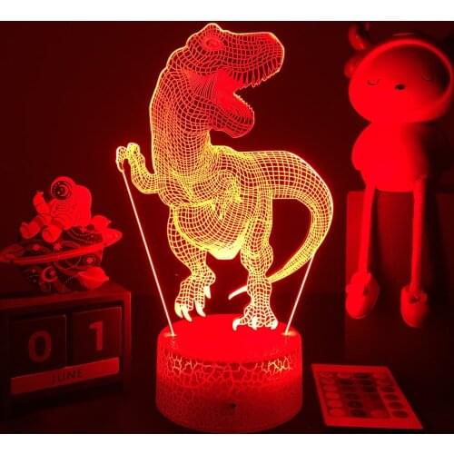 3D LED Dinosaur Nightlight For Kids Child Bedroom Decor Birthday Gifts Bedside Lamp Tyrannosaurus Figure Room Decoration