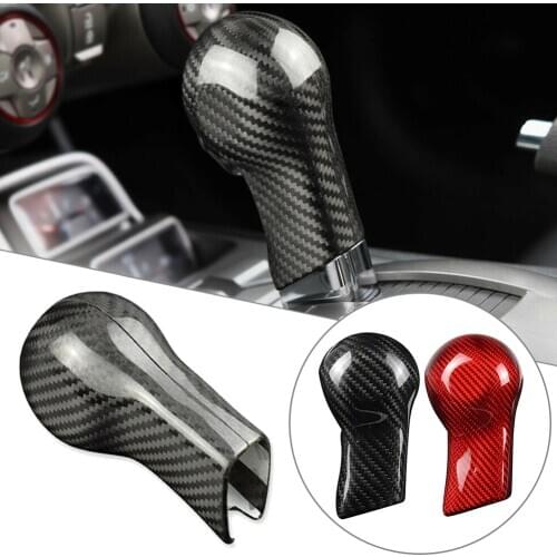 Carbon Fiber Car Shift Knob Cover For Chevrolet Camaro 2010 2011 2012 2013 2014 2015 Black/Red