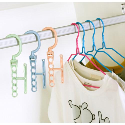 Coat Hangers for Clothes Creative Rotating Handle 5-hole Windproof Hook Baby Kids Wardrobe Classification Organizer
