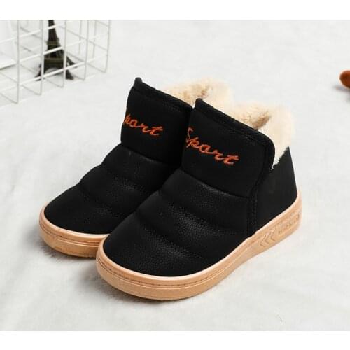 Winter Children Boots Warm Girls Snow Shoes Cotton-padded Suede Buckle Soft Ankle Boots Boys Baby Boots Kids Shoes Non-slip