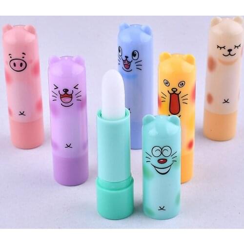 1 Pc Lip Balm Children Cute Transparent And Safe Variety Of Fruit Flavors Moisturizing Natural Moisturizing Lipstick Set TSLM1
