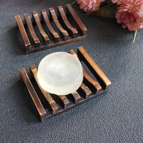 1PC Natural Wooden Soap Dish Wood Soap Tray Holder Storage Soap Rack Plate Box Container For Bath Shower Plate Bathroom
