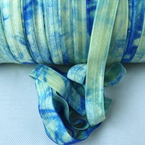 617/350 tie-dye FOE 5/8" Tie Dye Fold Over Elastic for DIY Accessories 100yards, welcome custom color