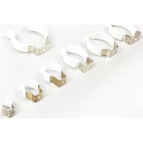 50 x Anti Loose Spring Stainless Steel Holder PVC Coated Lamp Fixer Fluorescent Tube ClipsT4 T5 T46 T10 T12