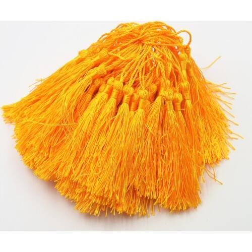 ACLOVEX 100pcs Length 125mm Polyester Silk Tassel For Jewelry Diy Making Findings Earrings Charms Cotton Tassels Borlas Piel