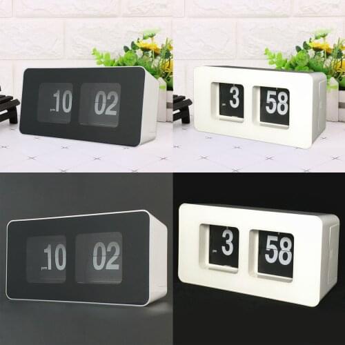 Retro Auto Flip Clock Table Desk Wall Clocks Kitchen Bedroom Home Decorative