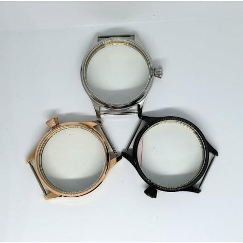 Mans Watch Part 44MM Case 316 Stainless Steel For Manual Winding Movement St36 Eta 6498/6497