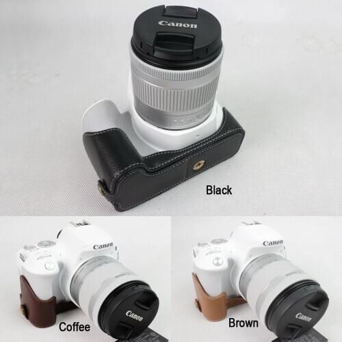 Genuine Real Leather Camera Half Case Grip for Canon Eos 200D 250D Rebel SL2 SL3