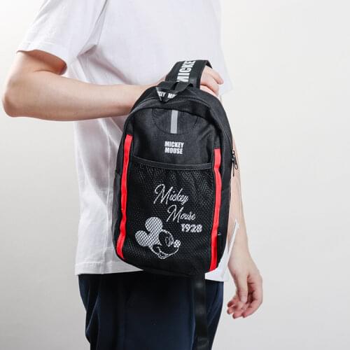 Disney Authorized One-shoulder Double-shoulder Messenger Mickey Mouse Bag Letter Print Large-capacity Travel Portable Female Bag