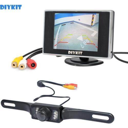 DIYKIT 3.5" Car Monitor Car Van Truck Parking IR Night Vision Reversing Camera Security System