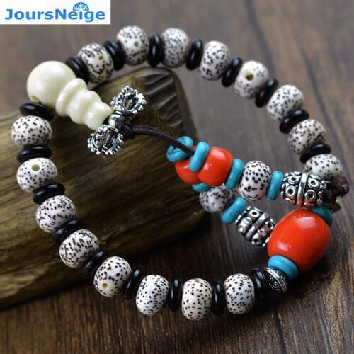JoursNeige Xingyue Bodhi Bracelets Size 7X9mm Buddha beads Bracelet High Density Lunar Month Buddha Prayer Mala Jewelry