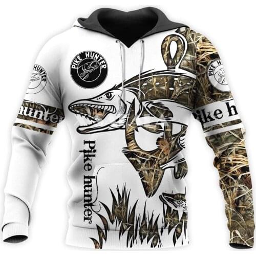 Northern Pike Hunter Camo 3D Full Print Size Hoodie Man Women Harajuku Outwear Zipper Pullover Sweatshirt Unisex-2