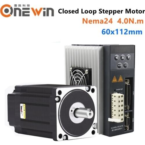 4N.m Nema24 closed loop stepper motor kit 60mm with Digital Display Hybird Encoder Easy Servo driver HB860MB 2 phase