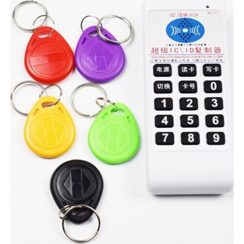 NFC RFID 13.56Mhz 125khz IC ID Copier Duplicator Cloner reader writer Support 9 Frequency + 5pcs EM4305 Changable Tags