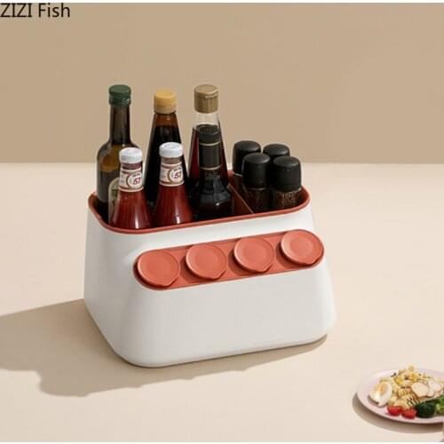 Creative Multifunction Plastic Seasoning Box Kitchen Supplies Condiment Spice Storage Box Modern Home Kitchen Plastic Container