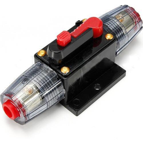 KSOL 30A Car Audio Inline Circuit Breaker Fuse Holder 12v-24v System Protection Black