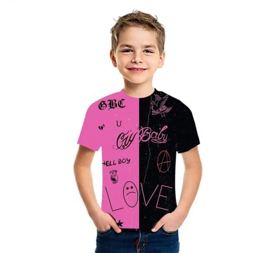 Lil Peep 2021 New 3D Printing Childrens Short Sleeve T-Shirt Casual Loose Korean summer cotton half sleeve body versatile top
