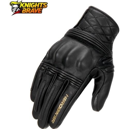 Genuine Leather Motorcycle Gloves Full Finger Motocross Gloves Protective Gear Guantes Moto Men Touch Screen Motorbike Gloves