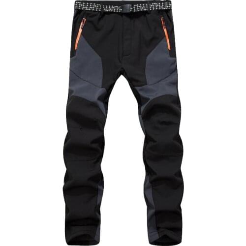 Winter Thermal Pants Men Thick Fleece Warm Waterproof Windproof Trousers Mens Inner Fleece Soft Shell Sportswear Outwear Pants