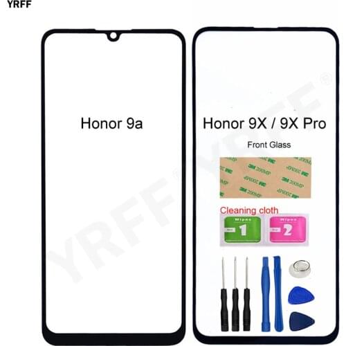 For Huawei Honor 9A Front Glass Panel (No Touch Screen) Outer Glass Cover Assembly Parts 6.3'' Panel
