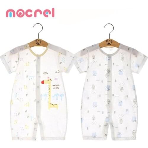 Newborn Baby Full Rompers Summer Wear Thin Female Male Baby Clothing Baby Siamese Clothes Pure Cotton With Short Sleeves