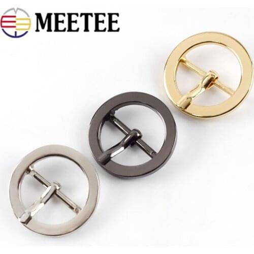 Meetee 5/10/20pcs ID25mm Metal Pin Buckle for Bag Shoes Strap Belt Adjust Hook Webbing Buckles Snap Clasp DIY Luggage Accessory