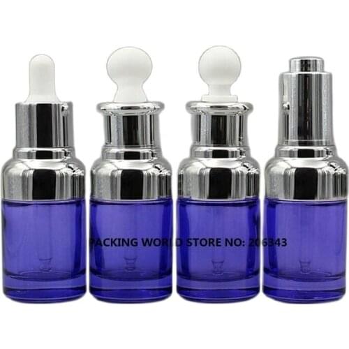 30ml purple glass dropper bottle with silver shoulder and silver collar white bulb for oil/serum/essence/liquid dropper bottle