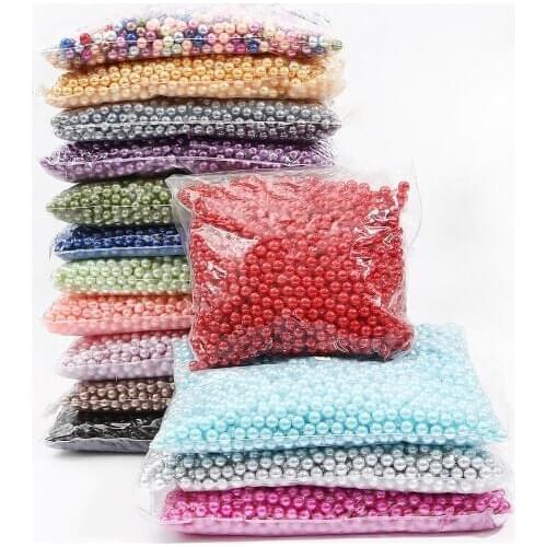 Multi 3/4/6/8/10mm Round No Hole Acrylic ABS Imitation Pearl Bead Loose Beads For Jewelry Making DIY Earring Headwear Necklace