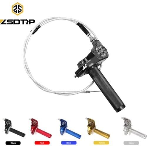 ZSDTRP Universal M10*1.5 Motorcycle Grip Adjustment Handlebar Throttle Grips 22mm CNC Aluminum Twist Throttle Grip With Cable