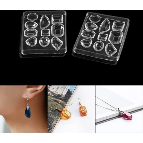 Gem Silicone Mold Geometric Earrings Pendants Resin Casting Mould for UV Epoxy DIY Crafts Jewelry Making Necklace Pendant Molds