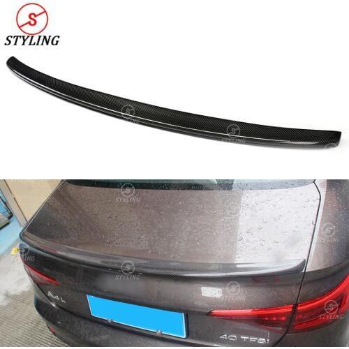 Carbon Fiber Spoiler S4 Style For Audi A4 B9 2016 2017 2018 2019 rear spoiler Rear Bumper trunk lip Glossy Black