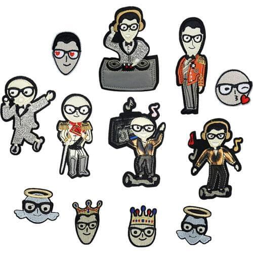 Fabric Embroidered Music Cartoon Patch Clothes Stickers Bag Sew Iron On Applique DIY Apparel Sewing Clothing Accessories BU204