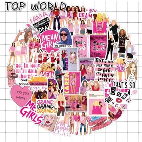 10/50Pcs/set Mean Girls Cartoon TV Show Mixed Comedy Graffiti Waterproof Stickers For Luggage Diy Skateboard Laptop Case Kids