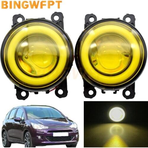 2Pcs Angel Eye Car Styling Fog Lamps Lighting LED For Citroen C3 FC_ Hatchback 2005-2010